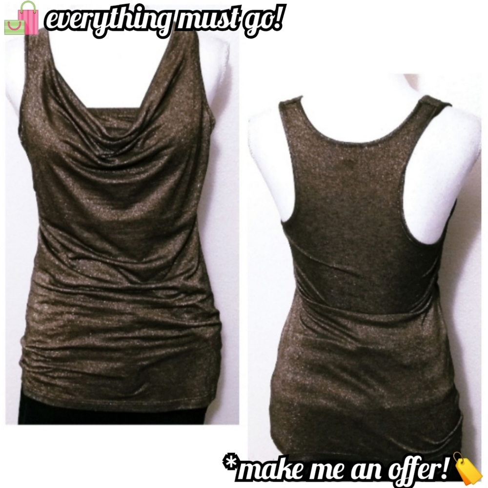 🧡 Ella Moss Sparkly Gold Racerback Top